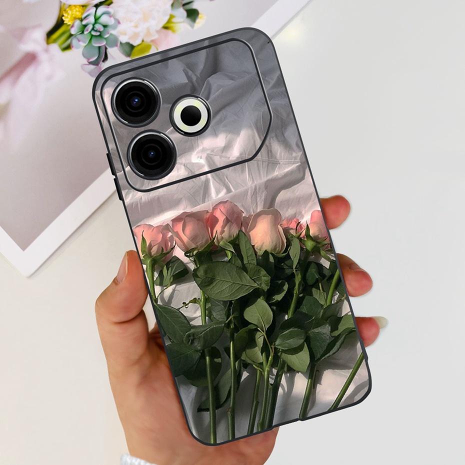 2024 Fashion Case For Tecno Pova 6 Neo Black Silicone Soft TPU Back Cover For Tecno Pova 6Neo 4G Phone Cases