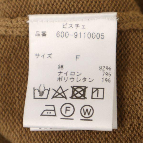 Unused ROSE BUD Long Sleeve One Belt Knit Included Blouse FREE Brown Women Used