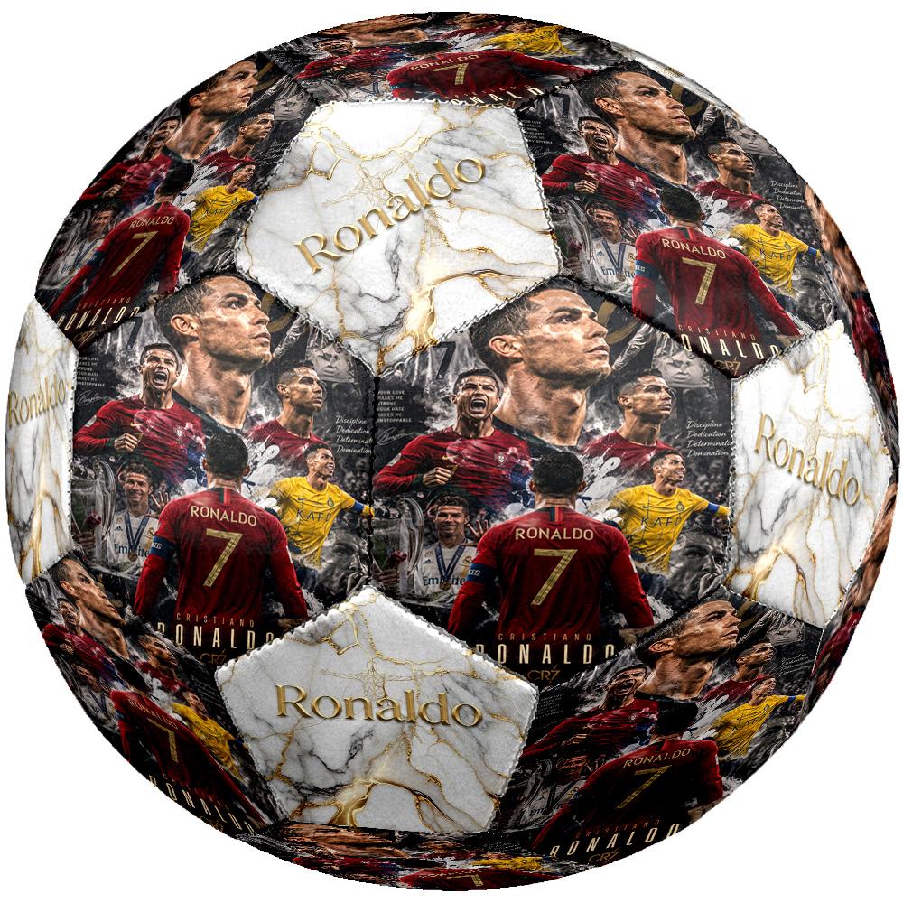 Ronaldo's Electric Journey Size 5 Football Machine-Stitched Indoor/Outdoor Universal Football Soccer Accessory