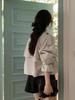 Korean Chic Autumn French Retro Suit Collar Two Buttons Loose Casual Long-sleeved Short Trench Coat Women