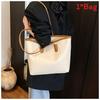 Borsa a Tote di Grande Capacità per Donna in Materiale PU con Chiusura Superiore a Zip per Uso Quotidiano