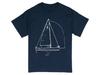 Segelboot Grafik T-Shirt Nautisch Unisex T-Shirt Grafik Retro Streetwear Hochwertig Rundhals Kurzarm Herren T-Shirt