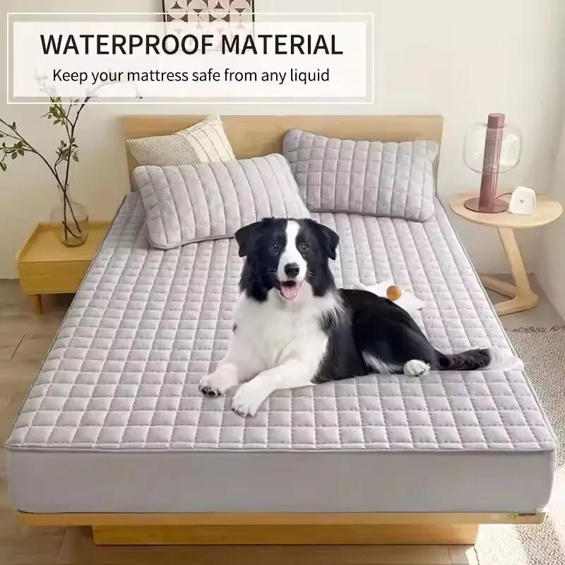 2025 Waterproof Thicken Mattress Cover Quilted Latex Mat Bed Covers Pad Skin-Friendly Fitted Sheet Protector Bedspread