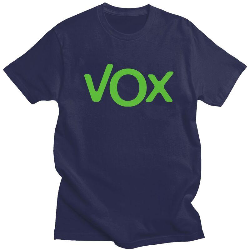 Custom Espana Vox Logo T Shirt for Men 100 Cotton  Tee Short Sleeves Spain Political Party Spanish Tshirts Clothing Gift