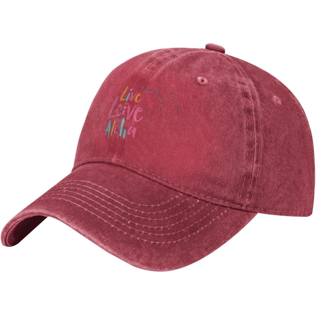 Live Love Aloha Washed Baseball Cap Cotton Casual Adjustable Sports Golf Dad Hat Unisex
