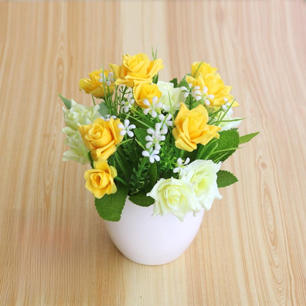 

Роза Искусственное Растение в Горшке Пластиковые Искусственные Растения Украшение Растение в Горшке Свадебная Композиция F