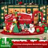 Christmas Scene Art Installation: Festive Balloon and Photo Backdrop for Shopping Mall Events