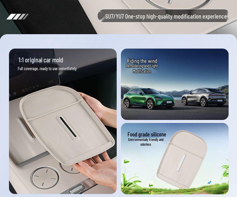 Silicone Pad for Xiaomi YU7 Wireless Charger: Anti-Slip Protection, Car Cup Holder, Decoration