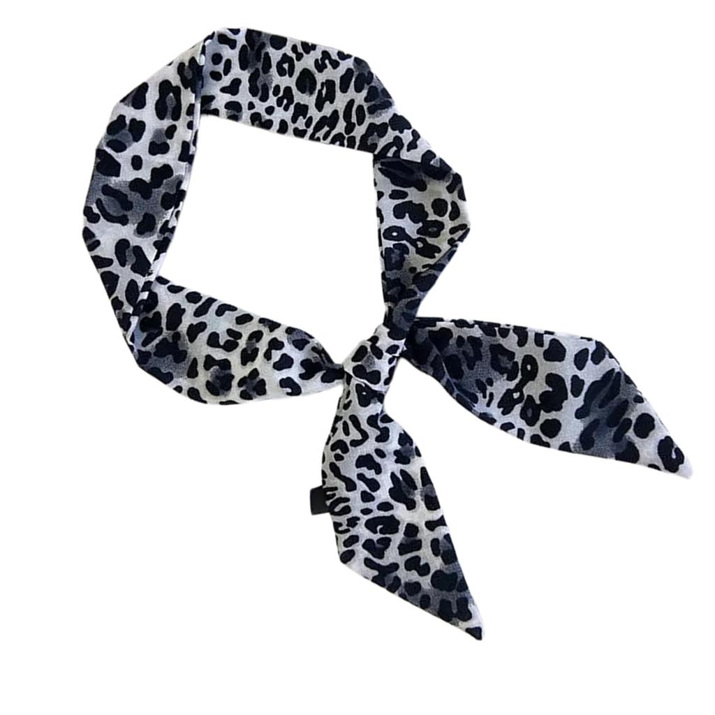 Leopard Print Narrow Silk Scarf for Women Girls Short Necktie Scarf Fashionable and Versatile Accessory for Any Outfit