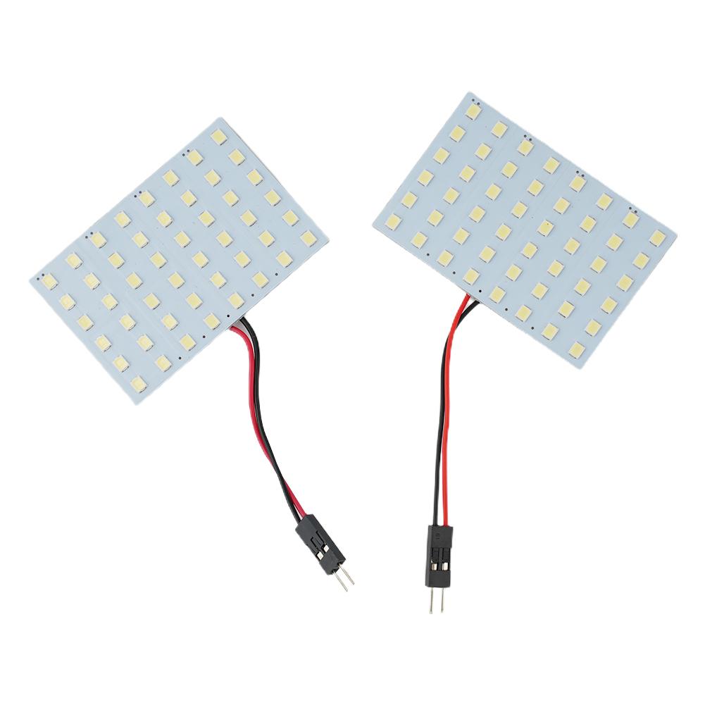 2Set 12V Car 1210 48-LED Panel Light 7000K White Dome Map Interior Bulb Lamp