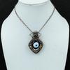 Blue Color Evil Eye Pendant Copper Wire Wrapped Gemstone Pendant Evil Eye Jewelry Handmade Copper Pendant Wire Wrap Pendant Anniversary Gift