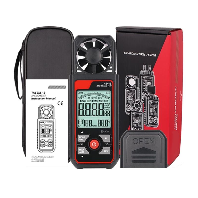 Portable Digital Anemometer Handheld Wind Speed Meter Compatible for Measuring Temperature WindChills with Backlamp LCD