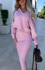 Dames Tweedeelig Vest Jurk V-hals Trui Trui Lange Rok Pak