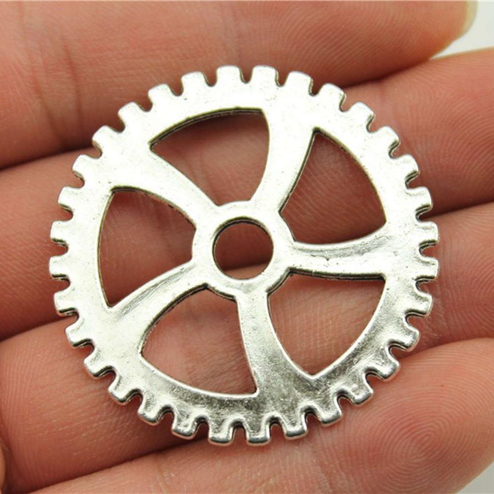 5pcs Charms Gear Steampunk Antique Silver Color Big Gear Steampunk Charms Pendant Jewelry Steampunk Gear Charms