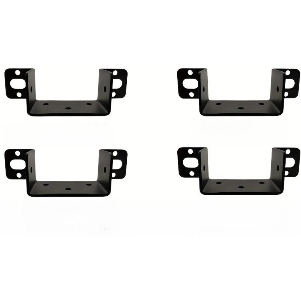 4 pezzi Staffa ad Angolo a U Robusta, Connettore Metallico Spessorato per Supporto Mensole in Legno, Adattatore Telaio Letto Larghezza 6,5 cm