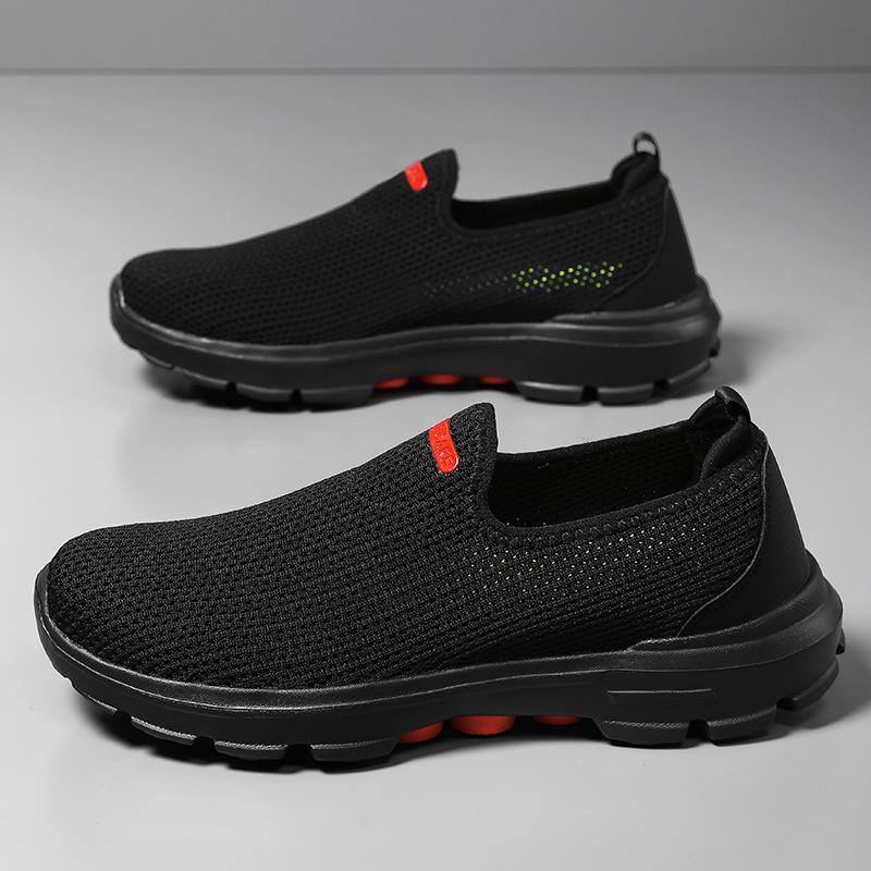 

Black Flat Shoes for Men with Hollowed Out Breathable Feet Lazy Walking Shoes Casual Sports Shoe Tennis Loafers Summer Promotion 39 чорний