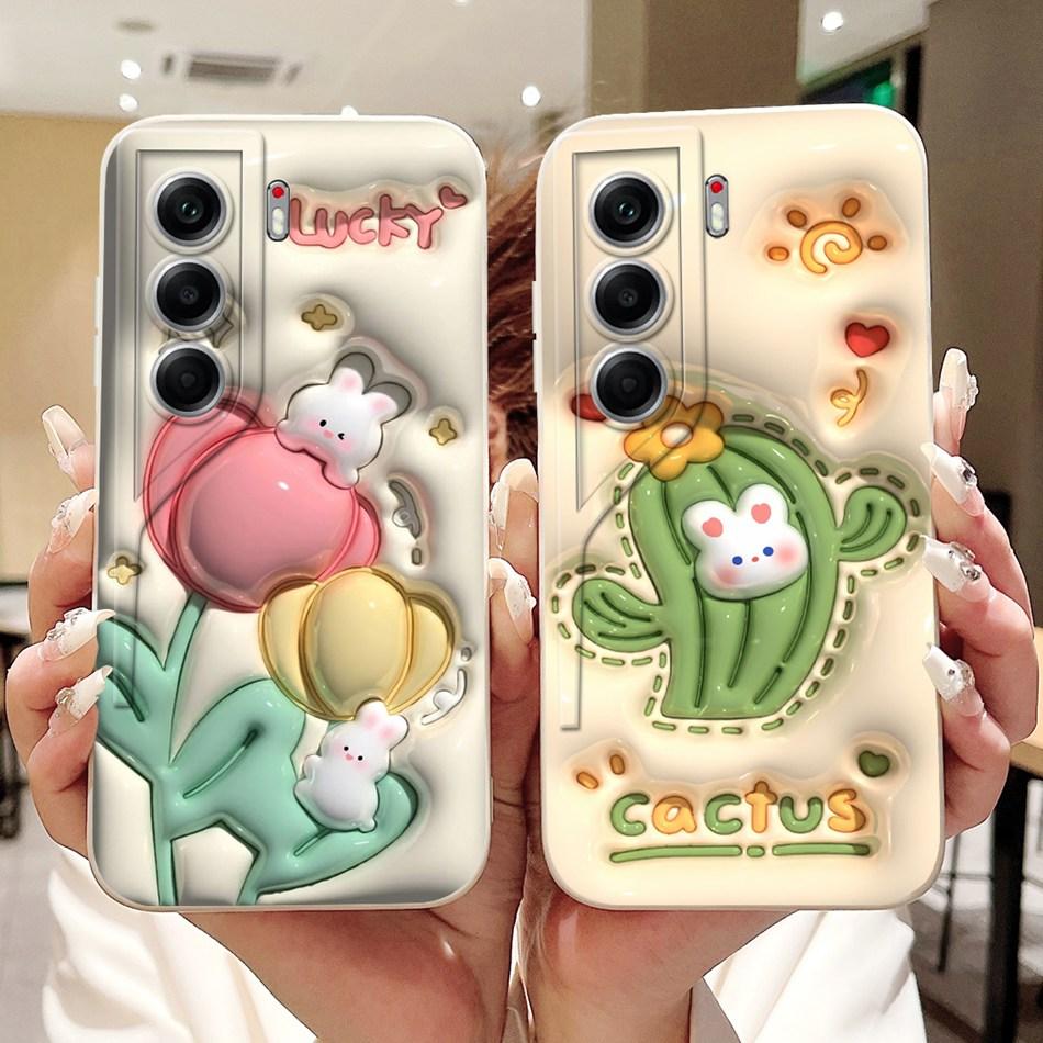 For Tecno Camon 40 Pro 4G Camon40 CM5 CM6 Cute Rabbit Cat Cartoon Phone Case For Camon 40 40Pro 4G Soft Silicone Cases Bumpers