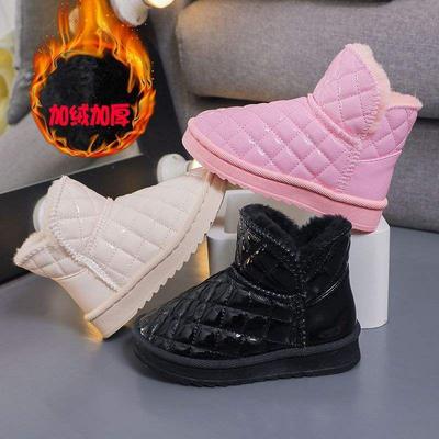Kinder-Schneestiefel 2025 Herbst und Winter neue Mädchen-Baumwollstiefel Fleece warm wasserdicht Babyschuhe Jungen-Baumwollstiefel Kurzstiefel