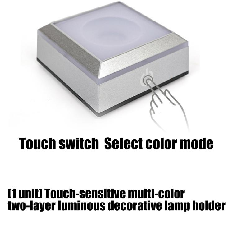 Crystals Lamp Base Featuring Touch Sensitive Dimmable LED for Atmospheres In Display and Decorative Use