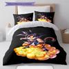 Lenjerie de pat cu model Son Goku, Set cu cuvertură, Husă de cuvertură, Față de pernă, Cadou de casă, Cadou de ziua de naștere (1 * husă de pilotă + 2 * fețe de pernă, fără miez)