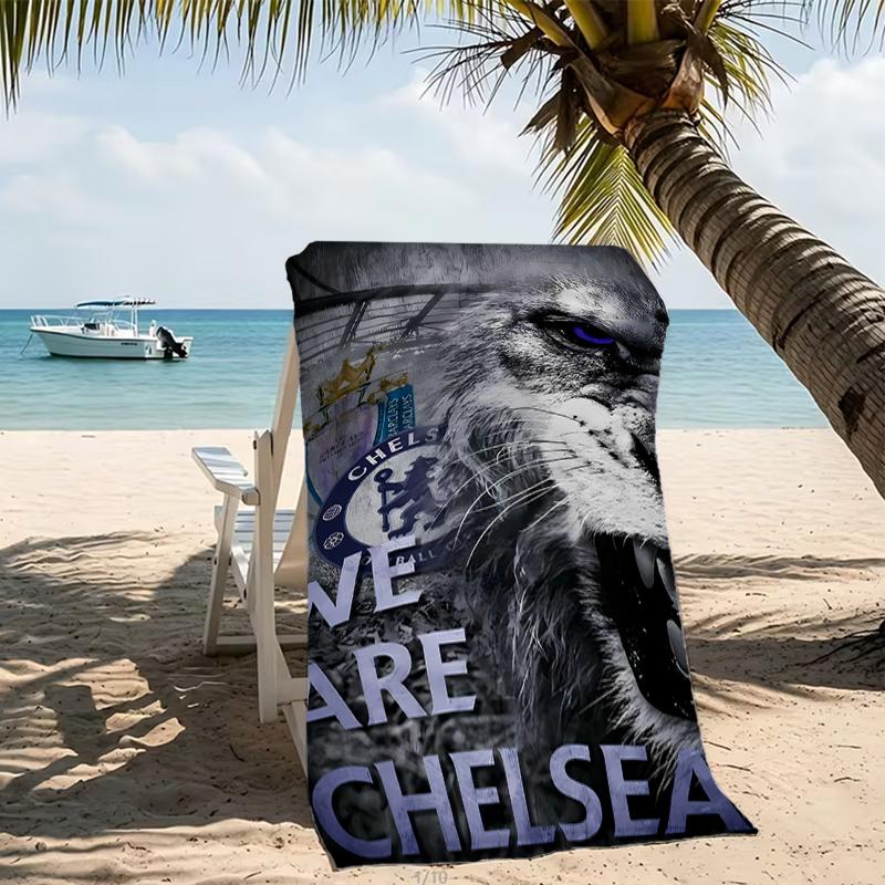 Beach Towel with Chelsea FC Logo Pattern - Soft,absorbent,machine Washable Lightweight&Modern,swimming,Travel Essentials