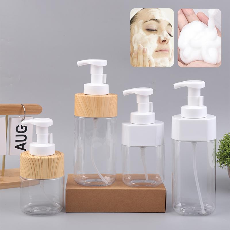 300/500ml Transparent Foaming Soap Dispenser Refillable and Portable for Hand Soap, Shower Gel, and Facial Cleanser