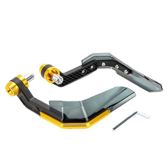 

1 пара мотоциклетных ручек с лобовым стеклом, алюминий с ЧПУ, универсальный, 22 мм, защита для рук на руле, мотоцикл, грязевой велосипед, скутер, модификация, аксессуары золотистый