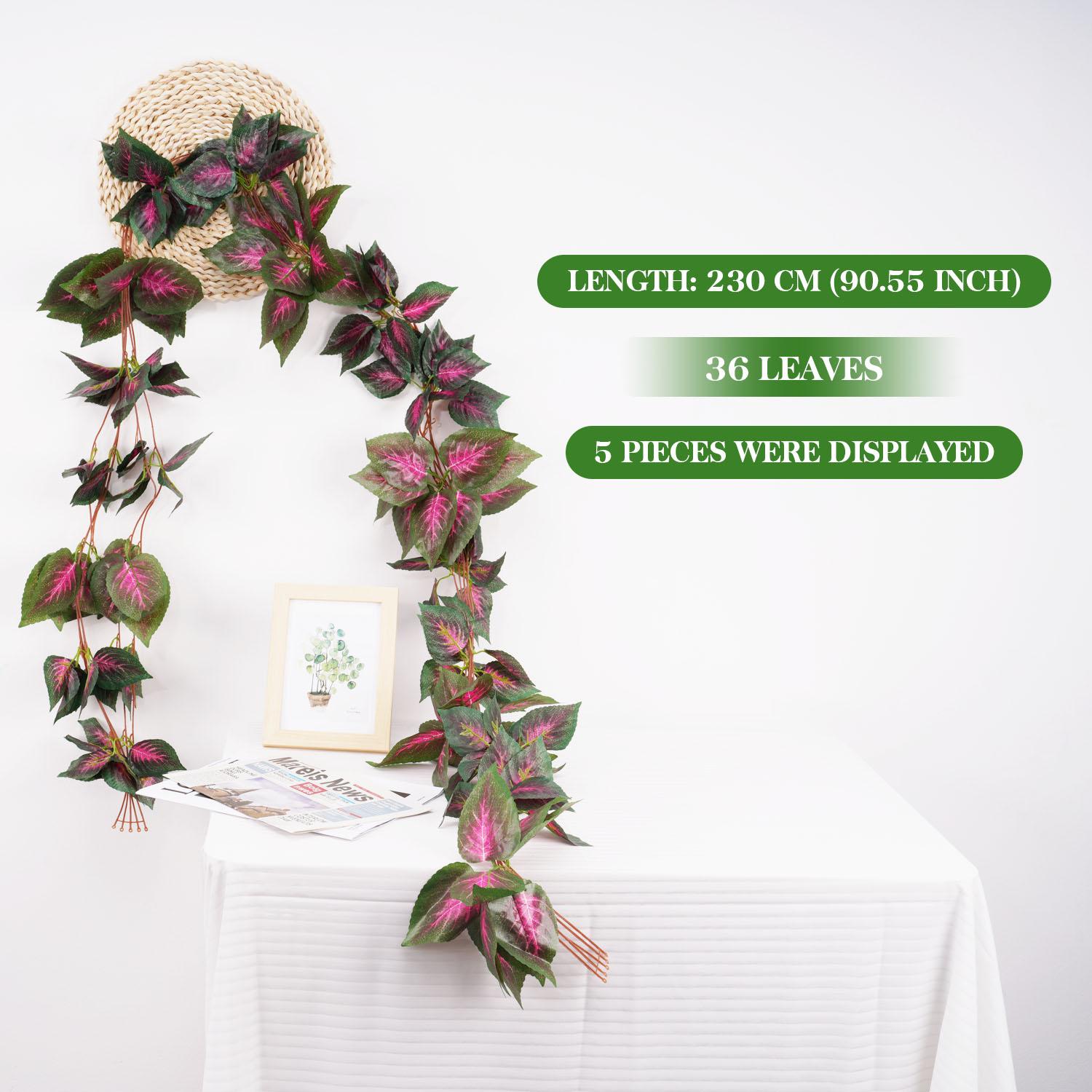 

230 см искусственные висячие растения из листьев лианы шелковые искусственные листья плюща праздничные лозы для дома гирлянда настенное зеленое украшение