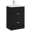 Bathroom Furniture Set Black Oak 61 X 40 X 84.5 Cm
