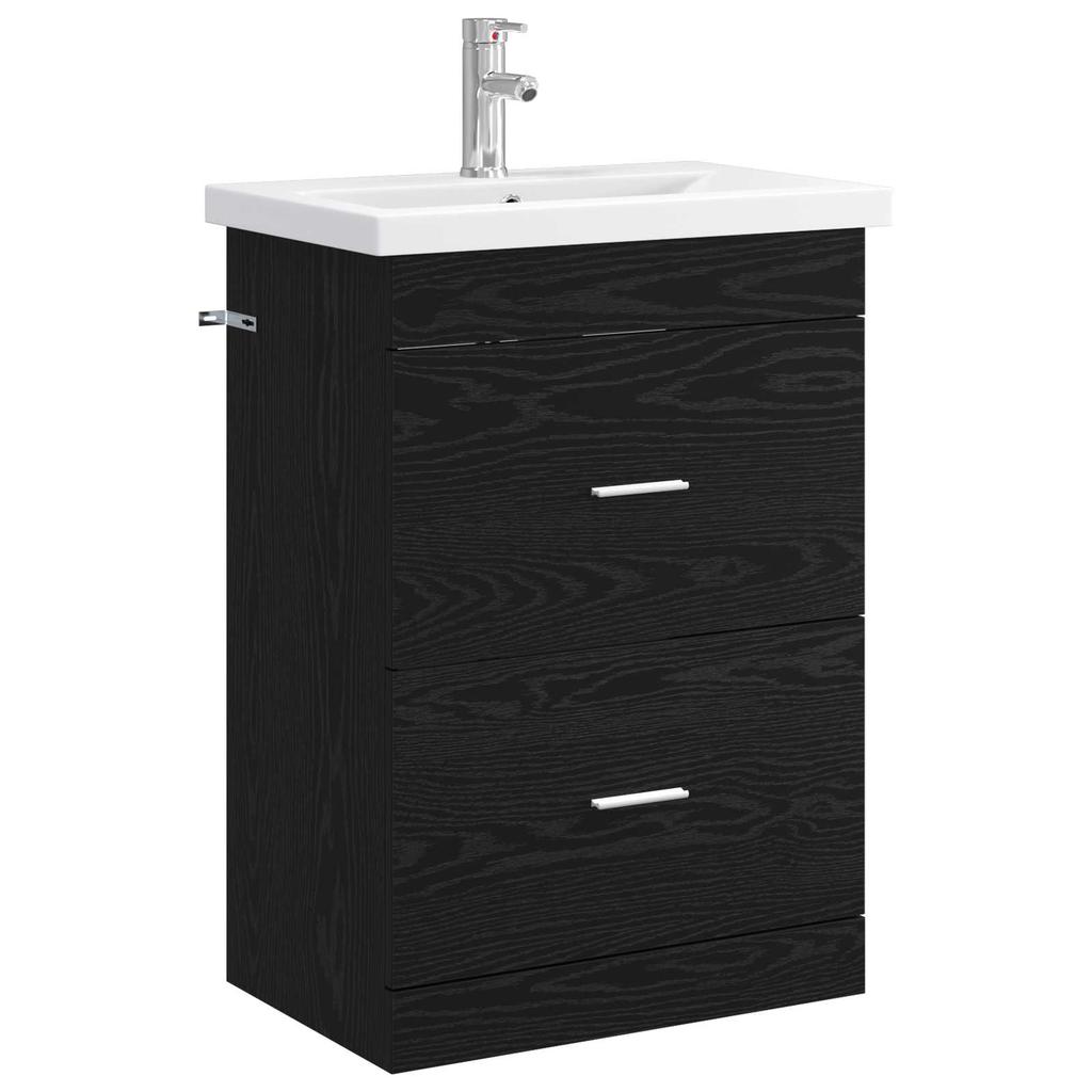 Bathroom Furniture Set Black Oak 61 X 40 X 84.5 Cm