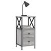 VidaXL Bedside Table Sonoma Grey 34x35.5x70 Cm Engineered Wood 825949