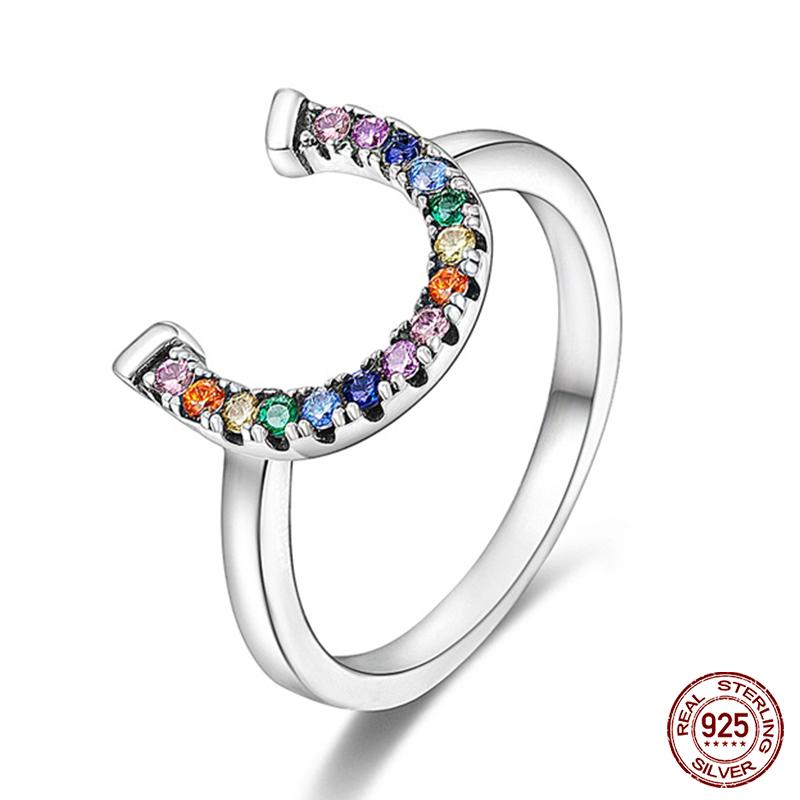 Real 925 Silver Plate Colorful Dragonfly Butterfly Cubic Zircon Rings For Women Wedding Engagement Birthday Jewelry Gift