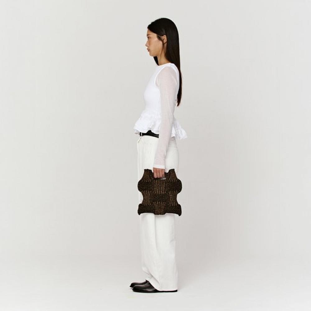 Pleatsmama Glitter Black Brown New Bow Bag