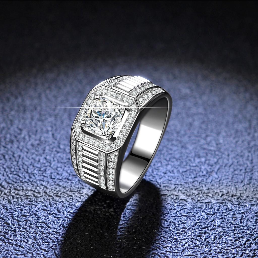 Nabest GRA Certified 1CT VVS D 3EX Moissanite Luxury Men Ring   CopperWedding Promise Rings for Mans Fine Jewelry