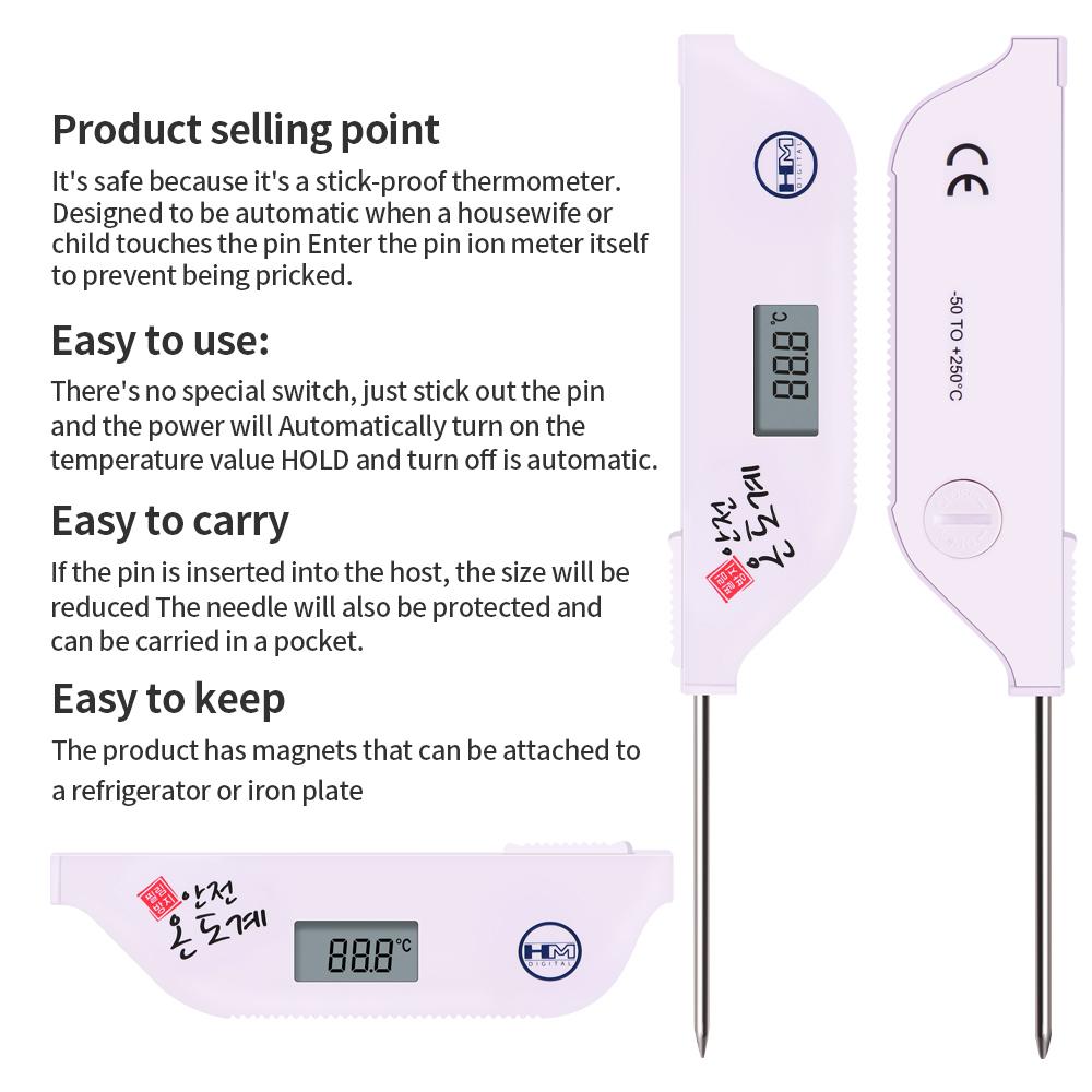 HM TM1000 Termometer LCD Digital Temperaturtestare Elektronisk Mattermometer Kök Mjölk Matlagning Bakning Termometer