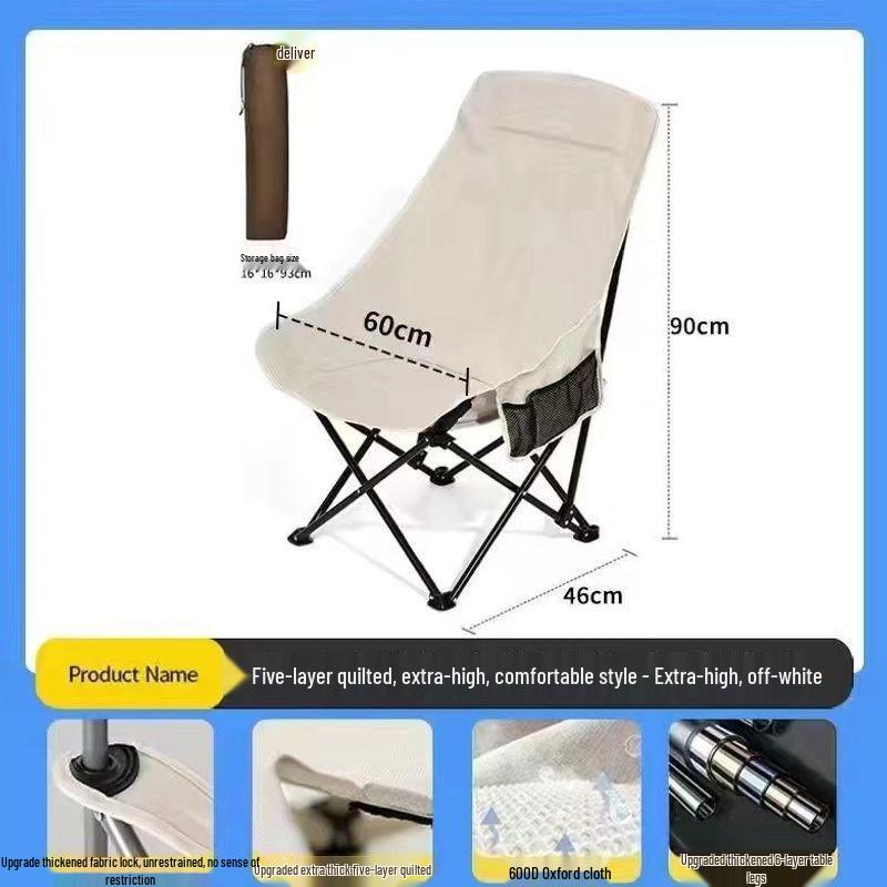 Foldable High Back Moon Chair for Camping, Picnic, and Fishing