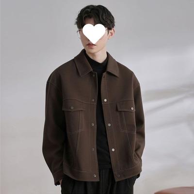 Pánsky kabát Jar a Jeseň Nový Štýl Trendy Lodičkový Golier Ležérna Krátka Bunda Pánske Vrchné Oblečenie Trendy