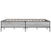 Bed Frame Gray Sonoma 140 x 200 cm Particleboard and Metal