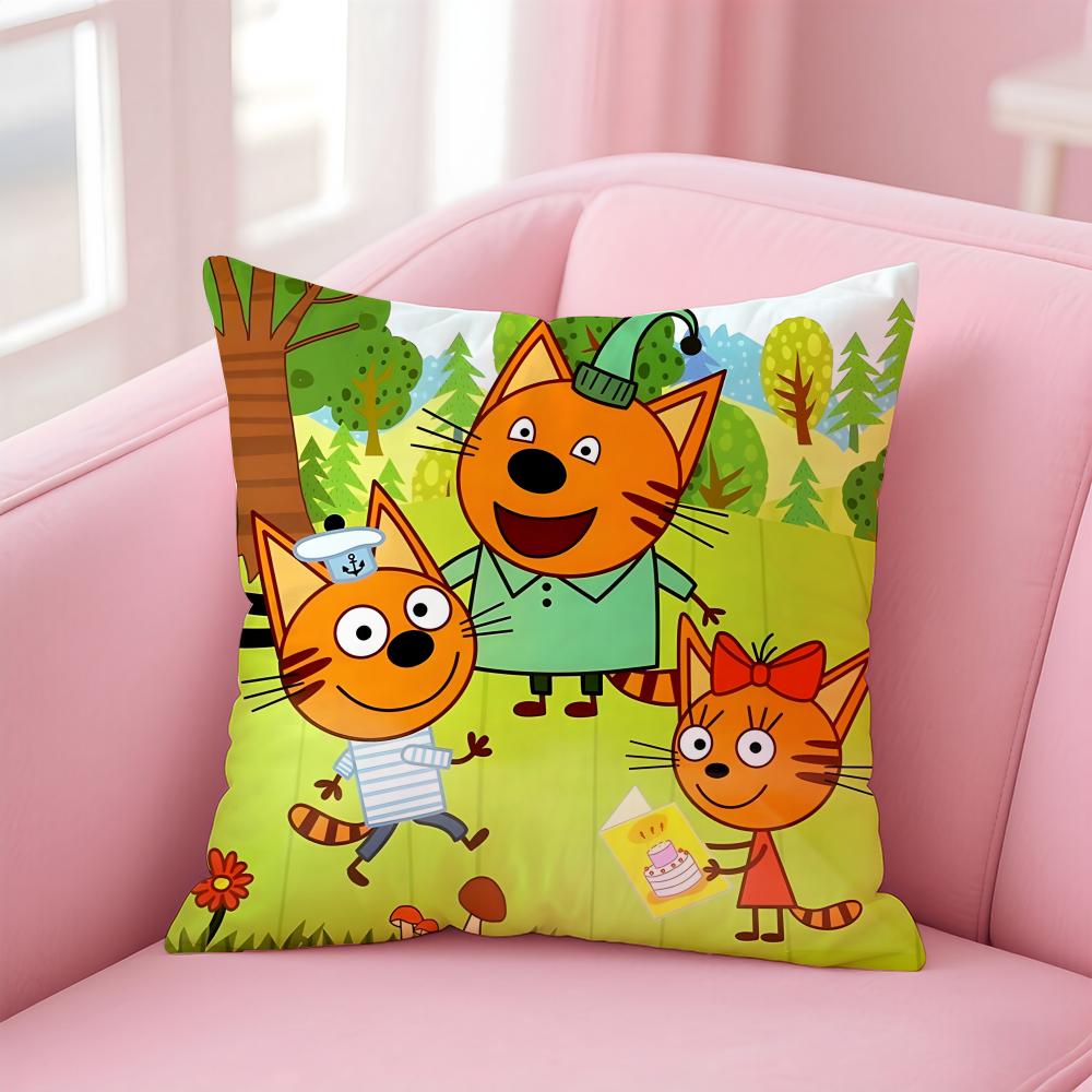 Cute Funny Russian Cartoon KKidECats Cushion Cover Pillow Case Soft Skin Friendly Fabric Concealed Zipper