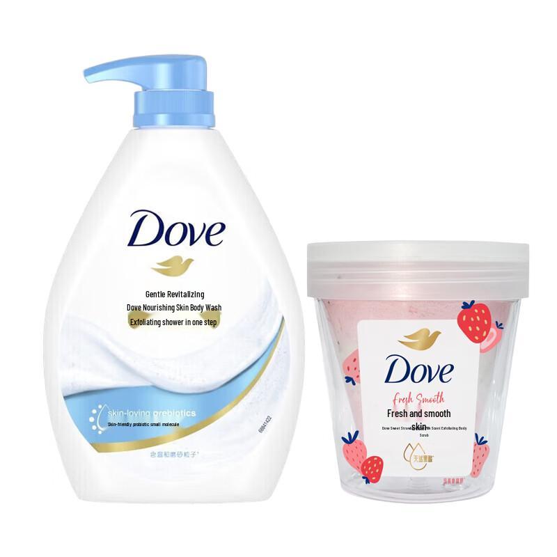 Dove Body Wash & Exfoliating Scrub Set