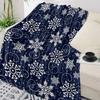Christmas Golden Snowflake Texture Throw Blanket Christmas Blanket Soft Plush Warm Sofa Throw Blanket Holiday Gifts