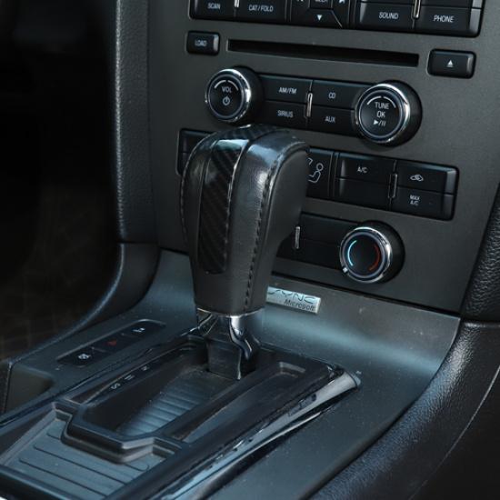 Car Gear Shift Knob Trim Cover Accessories for Ford Mustang 2010-14 Carbon Fiber