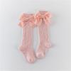 1 Paar Süße Baumwoll-Wadenlange Socken Mit Schleifenmuster-Design Für Kleine Mädchen Alltagsparty