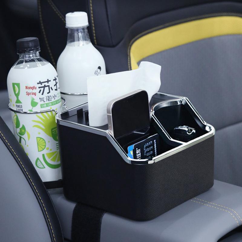 Multifunctional Car Tissue Holder & Storage Box - Cartoon Design