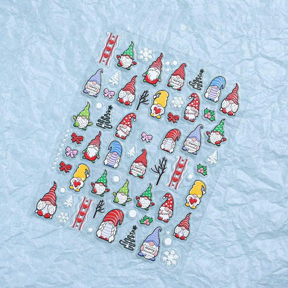 Cute Christmas Nail Art Stickers Winter Nails Polish Sticker 3D Manicure Decals  Manicurist