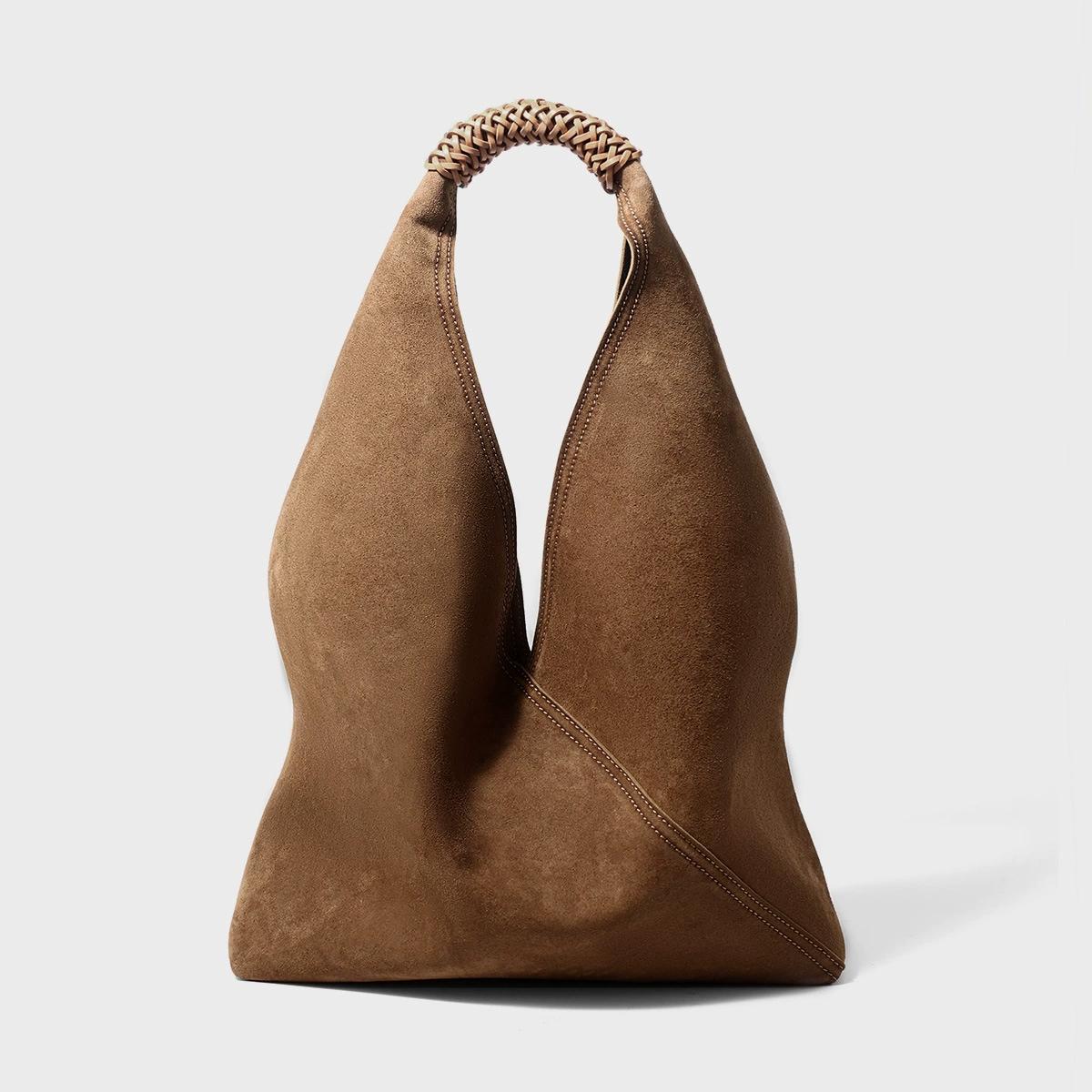 Genuine Leather Korean Minimalist Luxury Hobo Bag Large Capacity Women s Commuter Tote Soft Underarm Shoulder Work Accessory