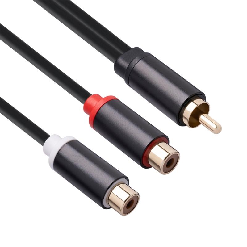 RCA Male To RCA Female Connector Jack Stereo Cable Y Plug 1 To 2 RCA Adapter Audio Aux Socket to Headphone Music