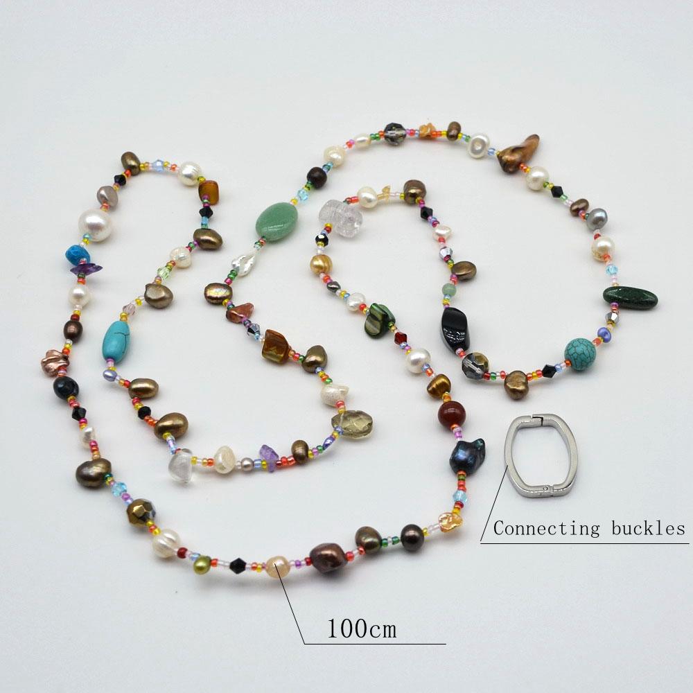 

Женское длинное ожерелье из натурального пресноводного жемчуга, свитер ручной работы, длинное ожерелье, платье с жемчугом в стиле барокко, длинное ожерелье, свадебные украшения