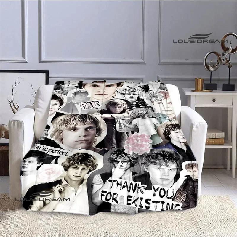 D Evan Peters Printed Throw Blanket Soft Warm and Stylish Home Textile for Birthday Gifts
