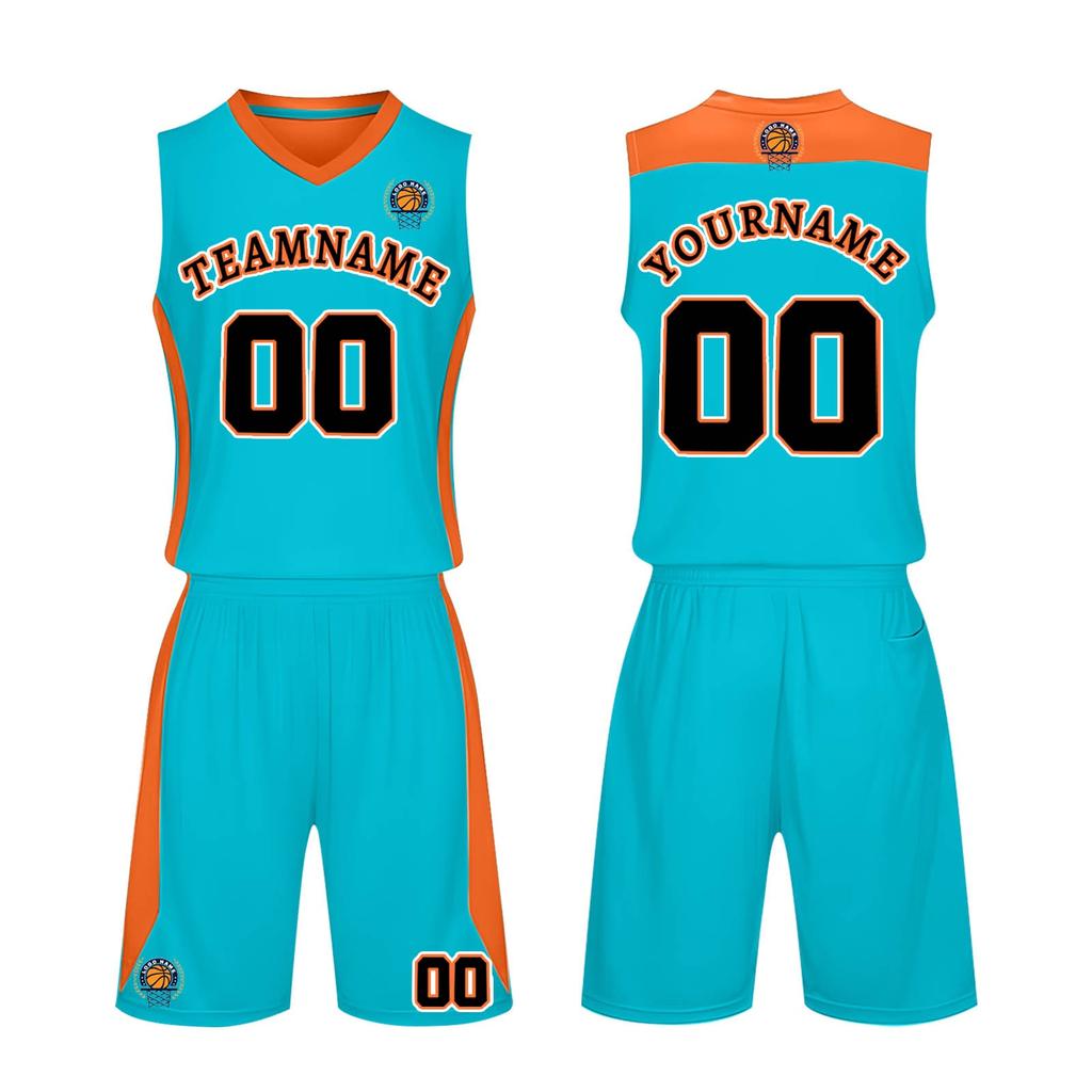 Ärmelloses Basketball-Trikot und Shorts-Set für Herren Atmungsaktive Sportuniform V-Ausschnitt Sportbekleidung für Training und Wettkampf